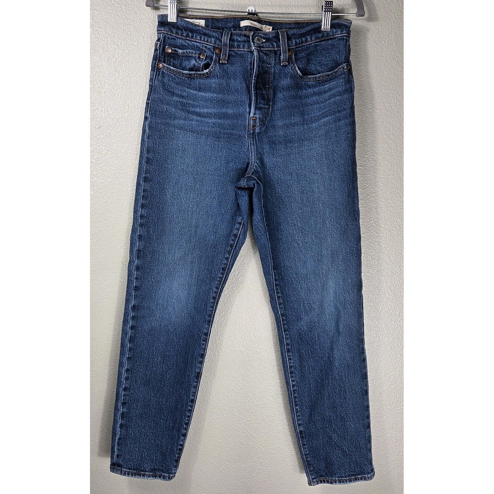 Levi's Premium Wedgie Straight Jeans Women's 28 Medium Wash High Rise Button Fly